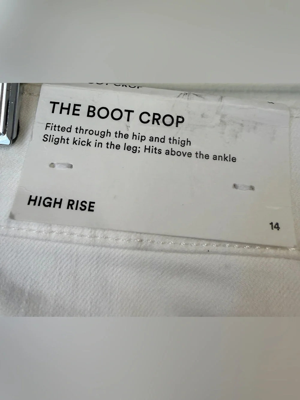 Ann Taylor The Boot Crop High Rise White Jeans Size 14